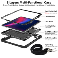 Housse de protection robuste de qualité industrielle B2B avec sangle de maintien et protection à 360° °   Support rotatif pour iPad Pro 13, étui M4/M5 OEM