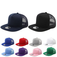 Gorras de Béisbol Baratas con Visera Plana, Transpirables, con Protección Solar, de Malla, Blancas, Lisas, Gorras de Camionero Publicitarias con Logotipo Personalizado