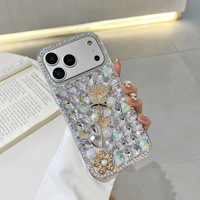 Coque de téléphone de luxe en diamant entièrement sertie, faite à la main, pour iPhone 18, nouveaux modèles 17, 16 Pro Max, coque en pierres précieuses pour femmes, compatible iPhone 15, 14