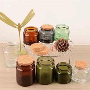 Portavelas de cristal marrón oscuro esmerilado de lujo personalizado, tarro azul, tarro para vela de soja, tapa de madera para decoración del hogar, accesorio para velas - Product Image 6