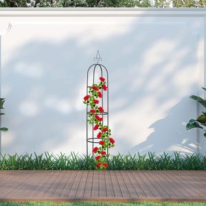 Obélisque de jardin en treillis pour plantes grimpantes, support en métal en forme de tour pour roses, vignes, fleurs, tomates, plantes de patio extérieur - Product Image 5