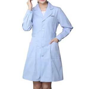 Set seragam medis profesional, baju + celana-putih/merah muda/biru muda dengan saku fungsional - Product Image 4