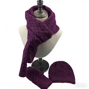 YW 2026 Autunno Inverno Set 3 Pezzi da <span class=keywords><strong>Donna</strong></span> in Maglia Calda Beige (Acrilico/Poliestere/Poliammide): Berretto, <span class=keywords><strong>Sciarpa</strong></span> Lunga <span class=keywords><strong>e</strong></span> <span class=keywords><strong>Guanti</strong></span> - Product Image 3