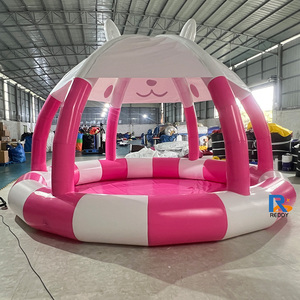 Piscines gonflables roses commerciales avec tente en PVC, parcs aquatiques à thème, style pour enfants, natation pour les installations <span class=keywords><strong>de</strong></span> divertissement, utilisation en aire <span class=keywords><strong>de</strong></span> <span class=keywords><strong>jeux</strong></span> - Product Image 3