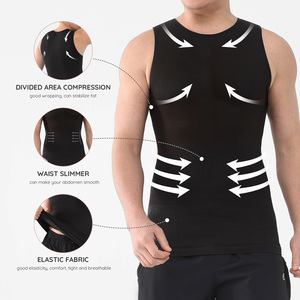 Corset de contrôle du ventre sans couture en nylon et <span class=keywords><strong>spandex</strong></span> pour hommes grande taille Body Shaper thermique et respirant pour l'été - Product Image 2