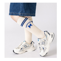 Chaussettes longues en tricot sans couture, tendances américaines, chaussettes hautes pour enfants, garçons et filles, chaussettes rayées pour uniforme scolaire