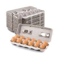 Boîte à œufs en papier biodégradable jetable, 12 compartiments, logo personnalisé imprimé, boîte de rangement pour œufs, vente en gros