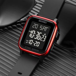 Montre-bracelet électronique pour homme <span class=keywords><strong>SKMEI</strong></span> <span class=keywords><strong>1858</strong></span>, étanche 5 bars, calendrier, compte à rebours, horloge, reloj hombre, mode, lumière LED, montre numérique - Product Image 2