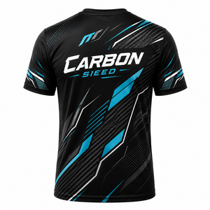 Maillot de course respirant en maille Dry Fit pour homme, imprimé géométrique Carbon Speed, personnalisable par sublimation, vente en gros - Product Image 5