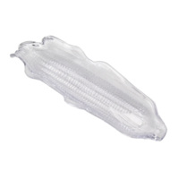Plateaux en plastique transparent en forme d'épi de maïs, plats de service transparents en forme de maïs pour les fêtes barbecue et les dîners à la maison