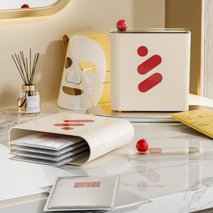 Boîte de rangement double niveau en PP pour masques faciaux, style nordique moderne, décoration de luxe pour organisateur de cosmétiques de bureau et coiffeuse de salle de bain - Product Image 3