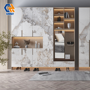 Dalles de sol et de mur en pierre frittée en porcelaine de grand format gris 800x2600mm avec bordures pour usage intérieur, antibactériennes, antidérapantes - Product Image 2