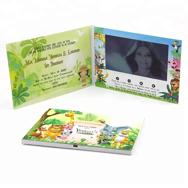 Best selling innovative Amusement park marketing promotional gift lcd box advertising card video brochure 7 inch mailer