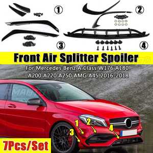 7 piezas de alerón delantero con divisor lateral y canards para Mercedes-Benz W176 A180 A200 A250 A45 AMG 2016 2017 2018 - Product Image 1