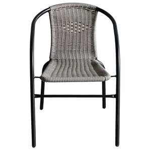 เก้าอี้หวายทำจากเหล็กทอ PE มีพนักพิงแบบพกพาเก้าอี้วางซ้อนกันได้เฟอร์นิเจอร์กลางแจ้ง - Product Image 3