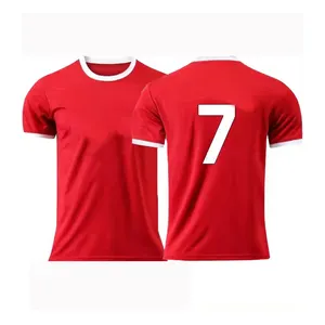 Acheter la thaïlande qualité originale maillots de football couleurs en ligne en gros sans marque rouge blanc équipe maillot de football uniformes kit 23/24