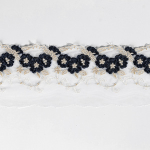 Pita Renda Bunga 3D Multiwarna RYL pada Tulle Transparan untuk Gaun & Lingerie - Product Image 5