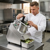 Trancheuse à légumes professionnelle à alimentation continue, moteur à induction puissant, conception inclinée pour cuisine de restaurant
