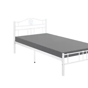 Set di letti singoli per la scuola di qualità Premium KD-1119 letto singolo in metallo robusto telaio del letto bianco