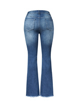 Nouveaux Jeans Évasés Extensibles Déchirés pour Femme, Pantalons en Denim Style Urbain