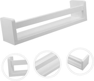 Logo personnalisé Décoration de chambre d'enfant Étagères murales en bois Mdf Étagères murales blanches avec rails anti-chute - Product Image 3