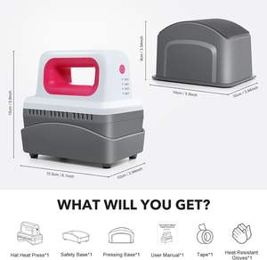 ماكينة صغيرة محمولة للقبعات والقبعات ، مكبس طباعة ذاتي الصنع للقماش والفينيل - Product Image 5