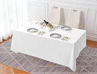 Nappe blanche brodée pour décoration de mariage, couverture de table pour restaurant, événement, buffet rectangulaire, nappe de table en lin