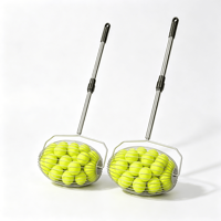 Recogedor de Pelotas de Tenis EFON EF38 con Capacidad para 40 Pelotas, Sin Necesidad de Doblarse, Recogedor Rápido con Rodillo, Acero Inoxidable, para Entrenamiento en Cancha