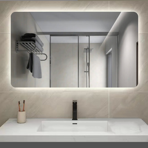กระจกห้องน้ำทรงสี่เหลี่ยมทันสมัยขนาด 150x90 ซม. พร้อมไฟ LED ปรับความสว่างได้ด้วยระบบสัมผัส ป้องกันฝ้า เลนส์กระจกติดผนัง 3000K-6000K เหมาะสำหรับโรงแรม - Product Image 1