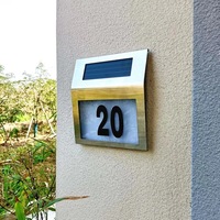 LED étanche à énergie solaire adresse signe lumière lampe solaire extérieure pour porte d'hôtel de maison
