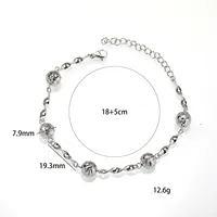 Bracelet chaîne torsadée en acier inoxydable plaqué or avec perles texturées pour femme, bijou décontracté au quotidien