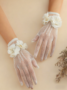 Gants de mariée en résille à fleurs <span class=keywords><strong>pour</strong></span> robe de mariée - Product Image 5