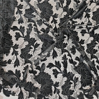 Femmes nouveau Jacquard lait soie tissu pivoine fleur broderie noir velours dentelle découpé au Laser filles robe Polyester mariage maison