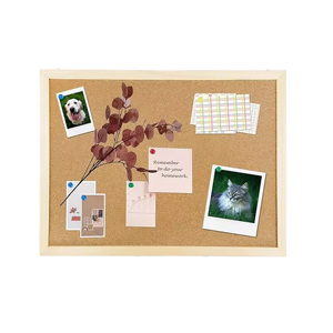 Houten frame-prikbord met kurkbladoppervlak voor het weergeven van memo's en reclame - Product Image 1