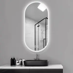 Arched Intelligent Bathroom Anti Fog Mirror Wall Mounted Bluetooth Led Backlit Vanity Smart Mirror With Light