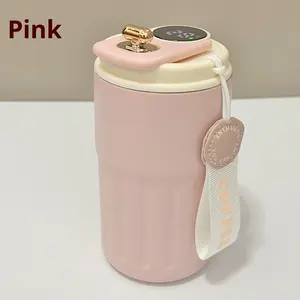 แก้วกาแฟเก็บความร้อนแบบพกพา แก้วน้ำอัจฉริยะ สแตนเลส 316 พร้อมฝาแสดงอุณหภูมิ - Product Image 6