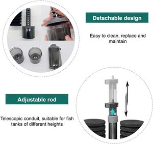 Filtre à éponge <span class=keywords><strong>double</strong></span>, filtre interne en plastique à air comprimé, écologique, pour aquariums d'eau salée, 2 chambres à média, oxygène - Product Image 2