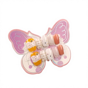 <span class=keywords><strong>Faux</strong></span> <span class=keywords><strong>ongles</strong></span> courts ultra-fins pré-dessinés style Instagram rose pour filles, 10 pièces, pour enfants et adolescents - Product Image 1