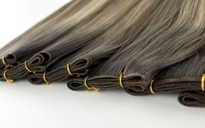 Extensiones de Cabello Ruso Genius Weft, Ondulado Natural, Doble Trama, Invisible, Rubio, Rizado, Europeo, Mashin - Product Image 3