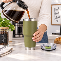Gobelet isotherme de 30 oz avec revêtement en poudre, tasse à café sous vide pour les trajets quotidiens, le travail et les cadeaux promotionnels