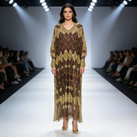 Fabricant de vêtements pour l'industrie lourde : Ensemble robe de soirée ample perlée, robe maxi kaftan faite à la main pour femme, pour l'Aïd et les mariages