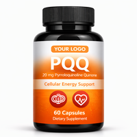 Capsules PQQ OEM Pyrroloquinoline Quinone 20mg Soutien Énergétique Cellulaire Santé Cérébrale Fonction Mitochondriale Complément Alimentaire