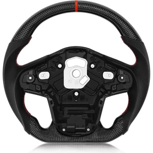 Volante de Fibra de Carbono Real para Toyota GR Supra 2019-<span class=keywords><strong>2022</strong></span>, Volante Deportivo en Forma de D con Cuero Nappa Perforado y Base Plana - Product Image 1