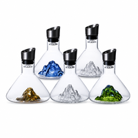 Carafe en cristal sans plomb de luxe en forme de montagne avec couvercle pour cadeaux de mariage et banquets