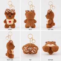 Porte-clés Ours en Peluche Rose Zaves – Écologique, Durable, Adorable, Breloque pour Sac, Doux, pour Sac à Dos, Sac à Main, Clés
