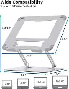 Support pour tablette, support métallique robuste et réglable en hauteur, design creux pour la dissipation de la chaleur avec patins en caoutchouc antidérapants - Product Image 6