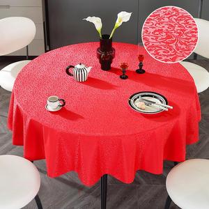 Cao Cấp Chất Lượng Cao PU Chống Thấm Nước Chống Dầu Châu Âu Thanh Lịch Sang Trọng Dễ Dàng Làm Sạch Khăn Trải Bàn Cho Khách Sạn Nhà Sự Kiện Bàn Tròn - Product Image 6