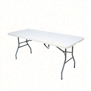 Tables pliantes de fête de haute qualité en gros, réglables, 6 pieds, 8 pieds, rectangulaires, en plastique HDPE, avec cadre métallique, portables, pour usage extérieur, personnalisables - Product Image 3