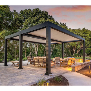 Pérgola Bioclimática Impermeable ARL Pergo-Eco, Cubierta <span class=keywords><strong>de</strong></span> Techo con Persianas, Gazebo <span class=keywords><strong>de</strong></span> Aluminio para Exteriores con Recubrimiento en Polvo y Motorizado - Product Image 1