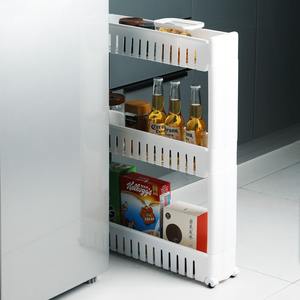 <span class=keywords><strong>Étagère</strong></span> de rangement coulissante <span class=keywords><strong>étroite</strong></span> en plastique à 3 niveaux pour la maison moderne - Product Image 5